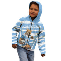 Custom Vamos Argentina Kid Hoodie The Pumas Rugby Mascot Sporty Version - Wonder Print Shop