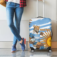 Custom Vamos Argentina Luggage Cover The Pumas Rugby Mascot Sporty Version - Wonder Print Shop
