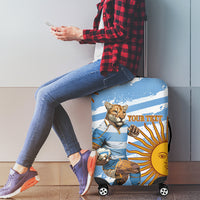 Custom Vamos Argentina Luggage Cover The Pumas Rugby Mascot Sporty Version - Wonder Print Shop