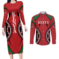 Custom Kenya Rugby Couples Matching Long Sleeve Bodycon Dress and Long Sleeve Button Shirt Summer Paris 2024 LT9 - Wonder Print Shop