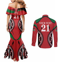 Custom Kenya Rugby Couples Matching Mermaid Dress and Long Sleeve Button Shirt Summer Paris 2024