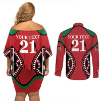 Custom Kenya Rugby Couples Matching Off Shoulder Short Dress and Long Sleeve Button Shirt Summer Paris 2024 LT9 - Wonder Print Shop