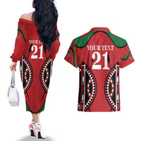 Custom Kenya Rugby Couples Matching Off The Shoulder Long Sleeve Dress and Hawaiian Shirt Summer Paris 2024 LT9 - Wonder Print Shop