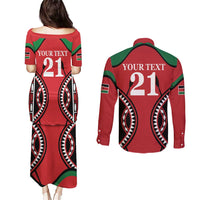 Custom Kenya Rugby Couples Matching Puletasi and Long Sleeve Button Shirt Summer Paris 2024 LT9 - Wonder Print Shop