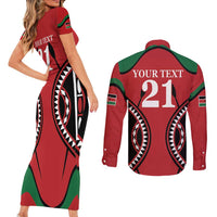 Custom Kenya Rugby Couples Matching Short Sleeve Bodycon Dress and Long Sleeve Button Shirt Summer Paris 2024 LT9 - Wonder Print Shop