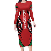 Custom Kenya Rugby Family Matching Long Sleeve Bodycon Dress and Hawaiian Shirt Summer Paris 2024 LT9 - Wonder Print Shop
