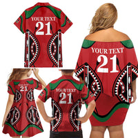 Custom Kenya Rugby Family Matching Off Shoulder Short Dress and Hawaiian Shirt Summer Paris 2024 LT9 - Wonder Print Shop