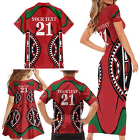 Custom Kenya Rugby Family Matching Short Sleeve Bodycon Dress and Hawaiian Shirt Summer Paris 2024 - Wonder Print Shop