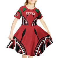 Custom Kenya Rugby Kid Short Sleeve Dress Summer Paris 2024 - Wonder Print Shop
