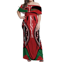 Custom Kenya Rugby Off Shoulder Maxi Dress Summer Paris 2024 - Wonder Print Shop