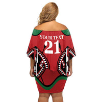 Custom Kenya Rugby Off Shoulder Short Dress Summer Paris 2024 - Wonder Print Shop