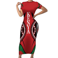 Custom Kenya Rugby Short Sleeve Bodycon Dress Summer Paris 2024 - Wonder Print Shop