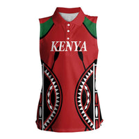 Custom Kenya Rugby Women Sleeveless Polo Shirt Summer Paris 2024 - Wonder Print Shop