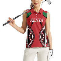 Custom Kenya Rugby Women Sleeveless Polo Shirt Summer Paris 2024 - Wonder Print Shop