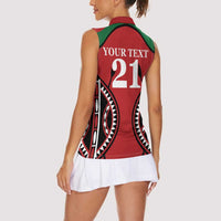 Custom Kenya Rugby Women Sleeveless Polo Shirt Summer Paris 2024 - Wonder Print Shop