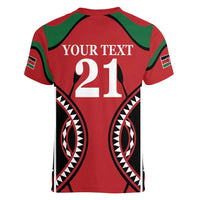 Custom Kenya Rugby Women V-Neck T-Shirt Summer Paris 2024 - Wonder Print Shop