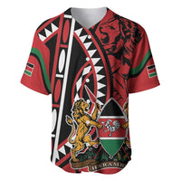 Kenya With African Shield Baseball Jersey LT9 - Wonder Print Shop