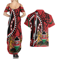 Kenya With African Shield Couples Matching Summer Maxi Dress and Hawaiian Shirt LT9 - Wonder Print Shop