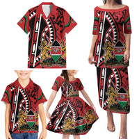 Kenya With African Shield Family Matching Puletasi and Hawaiian Shirt - Wonder Print Shop