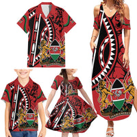 Kenya With African Shield Family Matching Summer Maxi Dress and Hawaiian Shirt - Wonder Print Shop