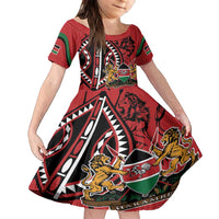 Kenya With African Shield Family Matching Tank Maxi Dress and Hawaiian Shirt - Wonder Print Shop