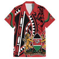 Kenya With African Shield Family Matching Tank Maxi Dress and Hawaiian Shirt - Wonder Print Shop