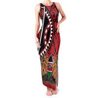 Kenya With African Shield Family Matching Tank Maxi Dress and Hawaiian Shirt - Wonder Print Shop