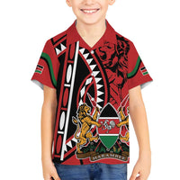 Kenya With African Shield Family Matching Tank Maxi Dress and Hawaiian Shirt - Wonder Print Shop