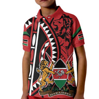 Kenya With African Shield Kid Polo Shirt - Wonder Print Shop