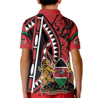Kenya With African Shield Kid Polo Shirt - Wonder Print Shop