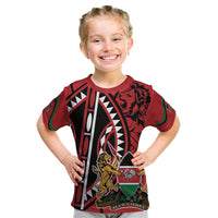 Kenya With African Shield Kid T Shirt - Wonder Print Shop