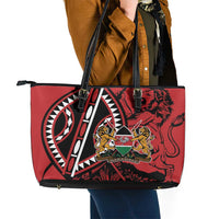 Kenya With African Shield Leather Tote Bag - Wonder Print Shop
