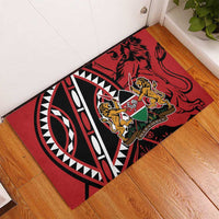 Kenya With African Shield Rubber Doormat - Wonder Print Shop