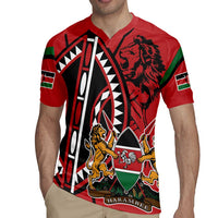 Kenya With African Shield Rugby Jersey - Wonder Print Shop