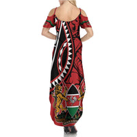 Kenya With African Shield Summer Maxi Dress - Wonder Print Shop