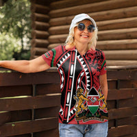 Kenya With African Shield Women Polo Shirt - Wonder Print Shop