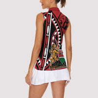 Kenya With African Shield Women Sleeveless Polo Shirt - Wonder Print Shop