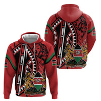 Kenya With African Shield Zip Hoodie - Wonder Print Shop