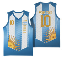 Argentina Campeones del Mundo 2026 Custom Basketball Jersey Albiceleste Fourth Star Retro Style