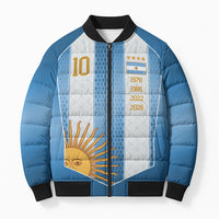 Argentina Campeones del Mundo 2026 Custom Bomber Puffer Jacket Albiceleste Fourth Star Retro Style