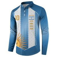 Argentina Campeones del Mundo 2026 Custom Button Sweatshirt Albiceleste Fourth Star Retro Style