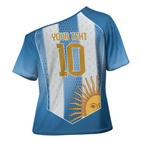Argentina Campeones del Mundo 2026 Custom Cross Shoulder Shirt Albiceleste Fourth Star Retro Style