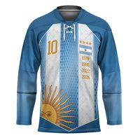 Argentina Campeones del Mundo 2026 Custom Hockey Jersey Albiceleste Fourth Star Retro Style