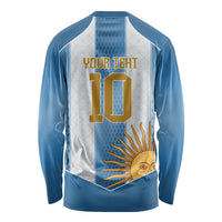 Argentina Campeones del Mundo 2026 Custom Long Sleeve Shirt Albiceleste Fourth Star Retro Style
