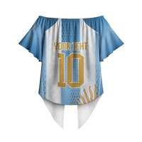 Argentina Campeones del Mundo 2026 Custom Off Shoulder Wrap Waist Top Albiceleste Fourth Star Retro Style
