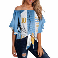 Argentina Campeones del Mundo 2026 Custom Off Shoulder Wrap Waist Top Albiceleste Fourth Star Retro Style