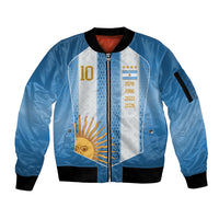 Argentina Campeones del Mundo 2026 Custom Sleeve Zip Bomber Jacket Albiceleste Fourth Star Retro Style