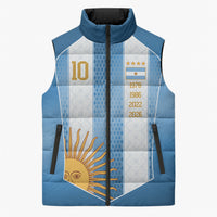 Argentina Campeones del Mundo 2026 Custom Sleeveless Puffer Jacket Albiceleste Fourth Star Retro Style