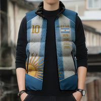 Argentina Campeones del Mundo 2026 Custom Sleeveless Puffer Jacket Albiceleste Fourth Star Retro Style