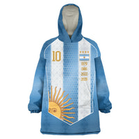 Argentina Campeones del Mundo 2026 Custom Wearable Blanket Hoodie Albiceleste Fourth Star Retro Style